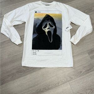 Ghostface Scream Scary Selfie Men’s Long Sleeve Graphic Tee medium Scsrie